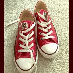 Red glitter kids converse 13.5